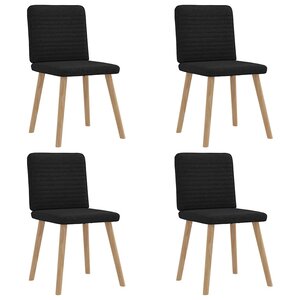 vidaXL Chaises à manger lot de 4 noir tissu