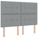 vidaXL Lit à sommier avec matelas gris clair 140x200 cm tissu