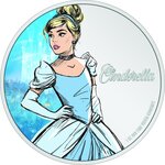 Pièce de monnaie en Argent 2 Dollars g 31.1 (1 oz) Millésime 2024 Disney Princess CINDERELLA