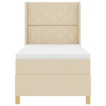 vidaXL Lit à ressorts avec matelas Crème 140 x 200 cm tissu