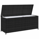 vidaXL Boîte de rangement de jardin noir 150x50x60 cm résine tressée