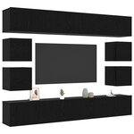 vidaXL Ensemble meuble TV 8 Pièces Chêne noir Bois d'ingénierie