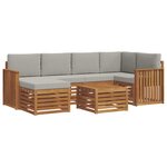 vidaXL Ensemble de canapés d'extérieur 7 pc Gris Naturel et Clair