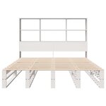 vidaXL Lit bibliothèque sans matelas blanc 120x200 cm bois massif