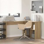 vidaXL Bureau Chêne sonoma 142 x 102 x 73 cm Bois d'ingénierie