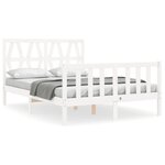 vidaXL Cadre de lit sans matelas blanc bois de pin massif