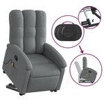 vidaXL Fauteuil de massage inclinable Gris foncé Tissu