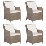 vidaXL Ensemble à manger de jardin 5 Pièces Marron