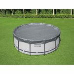 Bestway Couverture de piscine Ø4 88 m Rond Polyester Gris