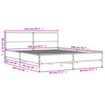 vidaXL Cadre de lit sans matelas sonoma gris 140x200 cm