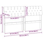 vidaXL Tête de lit capitonnée Gris clair 150 cm Pin massif