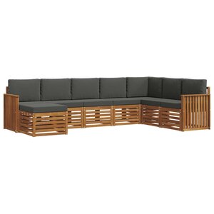 vidaXL Ensemble de canapés d'extérieur 8 Pièces Naturel et Anthracite