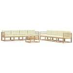 vidaXL Ensemble de canapés d'extérieur 9 Pièces Blanc et crème