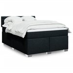 vidaXL Sommier à lattes de lit avec matelas Noir 140x200 cm Tissu