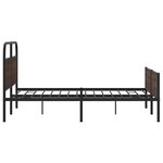 vidaXL Cadre de lit en métal sans matelas chêne marron 160x200 cm