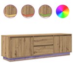 vidaXL Meuble TV avec éclairages LED chêne artisanal 160 5x41x50 cm