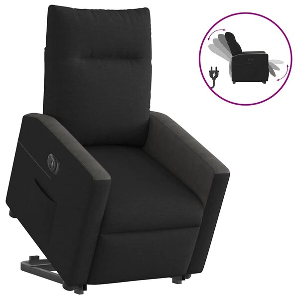 vidaXL Fauteuil inclinable électrique noir tissu