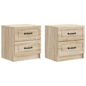 vidaXL Cabinet de chevet 2 Pièces Chêne Sonoma 43 x 34 5 x 44 5 cm