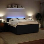 vidaXL Sommier à lattes de lit avec matelas Noir 180x200 cm Velours
