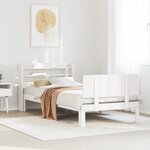 vidaXL Cadre de lit avec tête de lit sans matelas blanc 90x200 cm