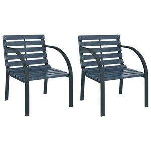 vidaXL Chaises de jardin lot de 2 Gris Bois