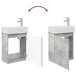 vidaXL Meuble de salle de bain avec robinet Gris béton