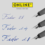 Parure calligraphie : stylo plume ergonomique corps blanc - 3 plumes différentes