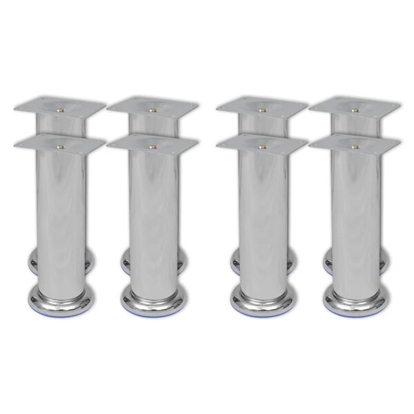 vidaXL Pieds ronds de canapé 8 Pièces Chrome 180 mm