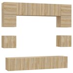 vidaXL Ensemble de meubles TV 8 Pièces Chêne sonoma Bois d'ingénierie