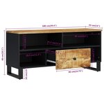 vidaXL Meuble TV 100x33x46 cm bois de manguier et d'ingénierie