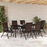 vidaXL Ensemble de salle à manger pour jardin 7 Pièces Marron Poly rotin