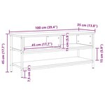 Meuble TV vidaXL Bois Vieilli 100x35x45 cm Bois Aggloméré et Acier
