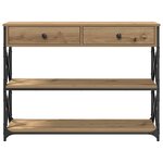 vidaXL Table Console avec tiroir chêne artisanal 100 x 28 x 75 cm