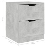 vidaXL Table de chevet Gris béton 40x40x50 cm Aggloméré