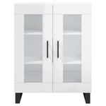 vidaXL Buffet Blanc brillant 69 5x34x90 cm Bois d'ingénierie