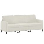 vidaXL Canapé à 3 places Crème 180 cm Velours