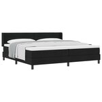 vidaXL Lit à ressorts avec tête de lit Noir 200 x 200 cm tissu