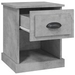 vidaXL Table de chevet gris béton 39x39x47 5 cm bois d'ingénierie
