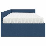 vidaXL Cadre de lit d'angle avec matelas Autre 2 Pièces Bleu tissu