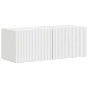 vidaXL Meuble TV mural 2 Pièces Blanc Brillant 60 x 31 x 29.5 cm