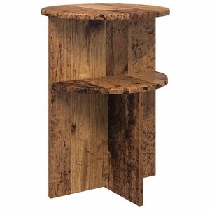 vidaXL Table d'appoint Bois ancien Ø 39 5 x 55 cm Bois d'ingénierie