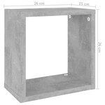 vidaXL Étagères cube murales 4 Pièces Gris béton 26x15x26 cm