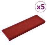 vidaXL Tapis d'escalier 5 Pièces 65x21x4 cm Rouge