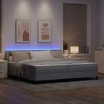 vidaXL Lit à ressorts avec matelas Gris clair 200 x 200 cm tissu