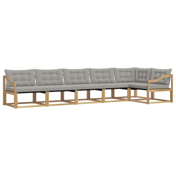 vidaXL Ensemble de canapés d'extérieur 6 Pièces Blanc et gris clair
