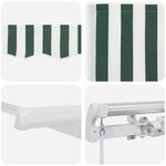 vidaXL Auvent Rétractable Vert et blanc 600 × 300 cm Polyester  Métal