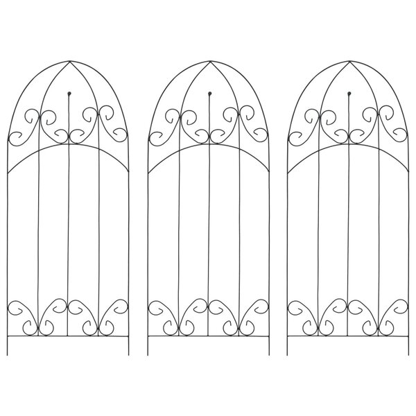vidaXL Supports pour plantes grimpantes 3 Pièces Noir 40x100 cm Fer