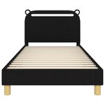 vidaXL Cadre de lit pour enfants avec tête de lit Noir 90 x 190 cm