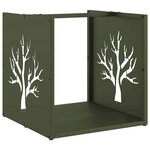 vidaXL Portant de bois chauffage vert olive 40x40x40 cm
