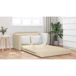 vidaXL Canapé-Lit 110cm Crème tissu